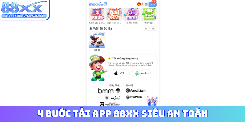 4 bước tải app 88XX siêu an toàn